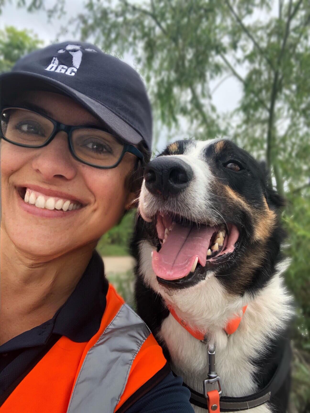 Geese Chaser Sue and her dog, Cap